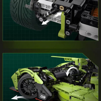 lego-MOC Green Le Mans Hypercar Building Blocks Set-collectors-uk