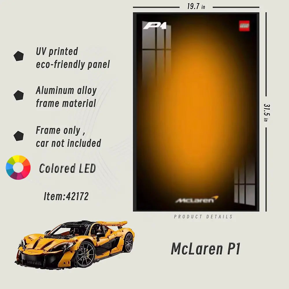 lego-Premium Wall Display Frame for LEGO® 42172 McLaren P1-collectors-uk