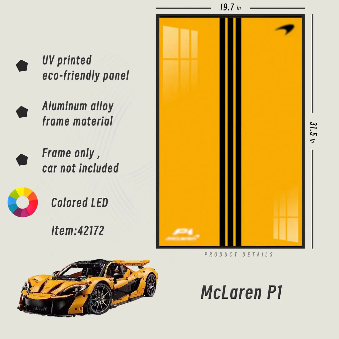lego-Premium Wall Display Frame for LEGO® 42172 McLaren P1-collectors-uk