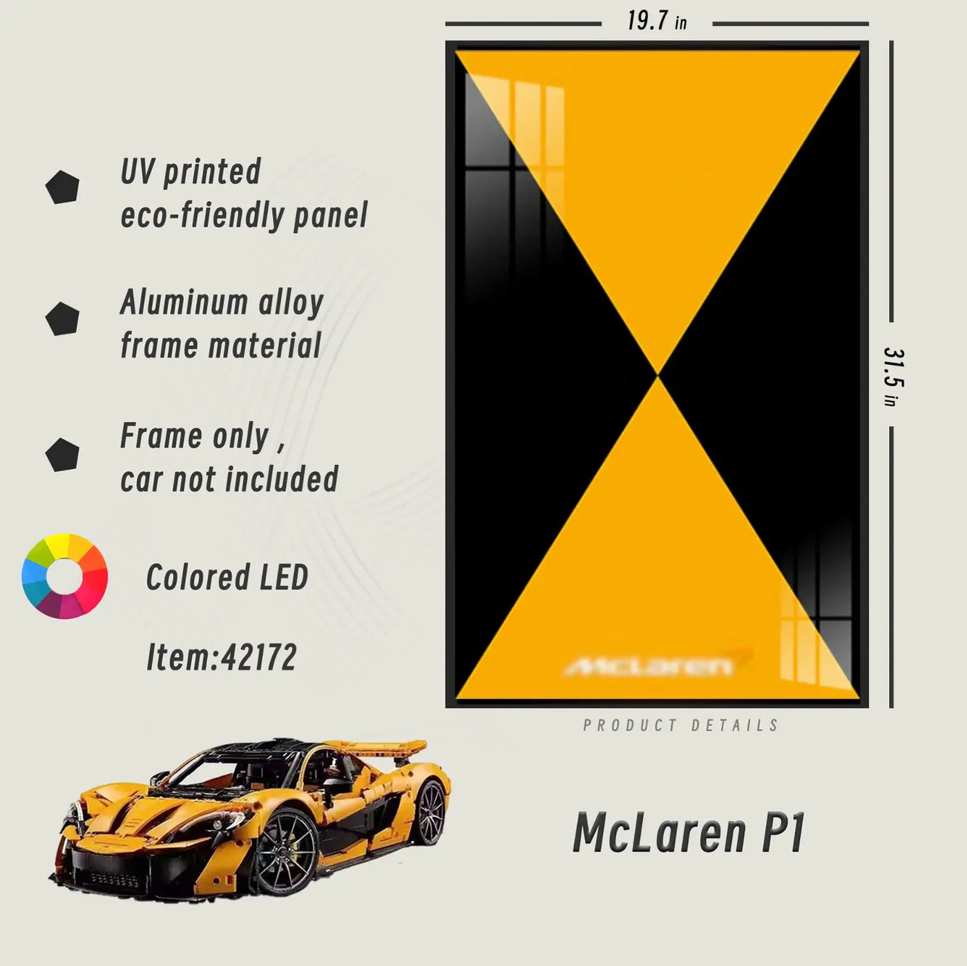 lego-Premium Wall Display Frame for LEGO® 42172 McLaren P1-collectors-uk