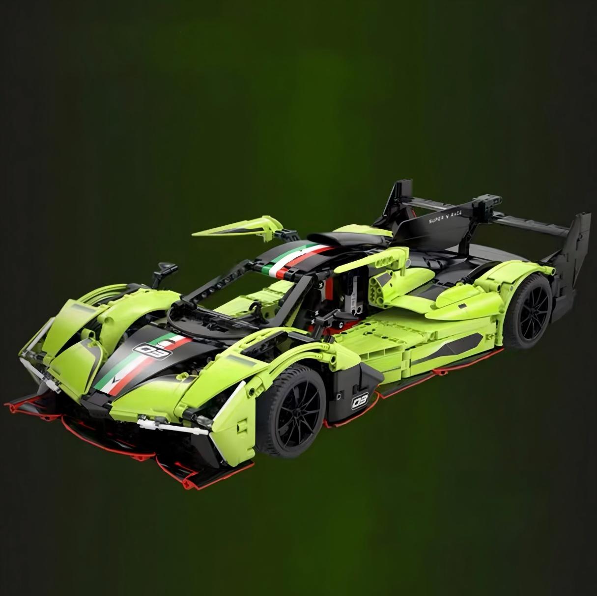lego-MOC Green Le Mans Hypercar Building Blocks Set-collectors-uk