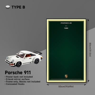 lego-Wall Display Frame for Lego 10295 Porsche 911 – Classic 911 Turbo Design-collectors-uk