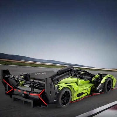 lego-MOC Green Le Mans Hypercar Building Blocks Set-collectors-uk