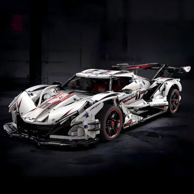 lego-MOC White V12 Hypercar Building Kit – Technic Supercar Model 1:8 Race Car-collectors-uk