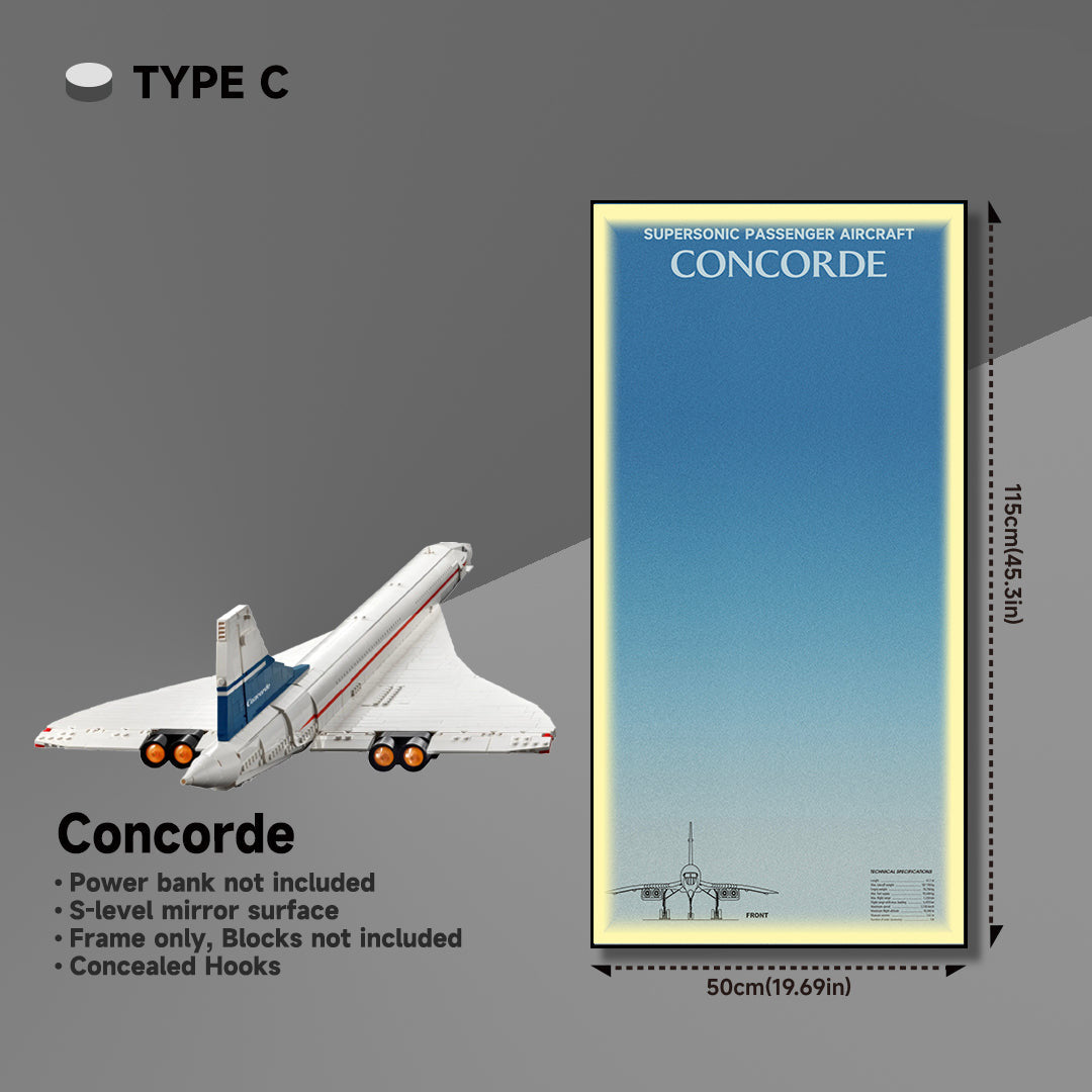 lego-LED Wall Display Frame for Lego Concorde Set-collectors-uk