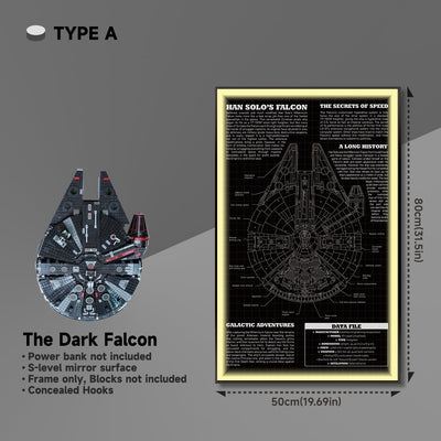 lego-Wall Display Frame for Lego 75389 Millennium Falcon – Star Wars Edition-collectors-uk