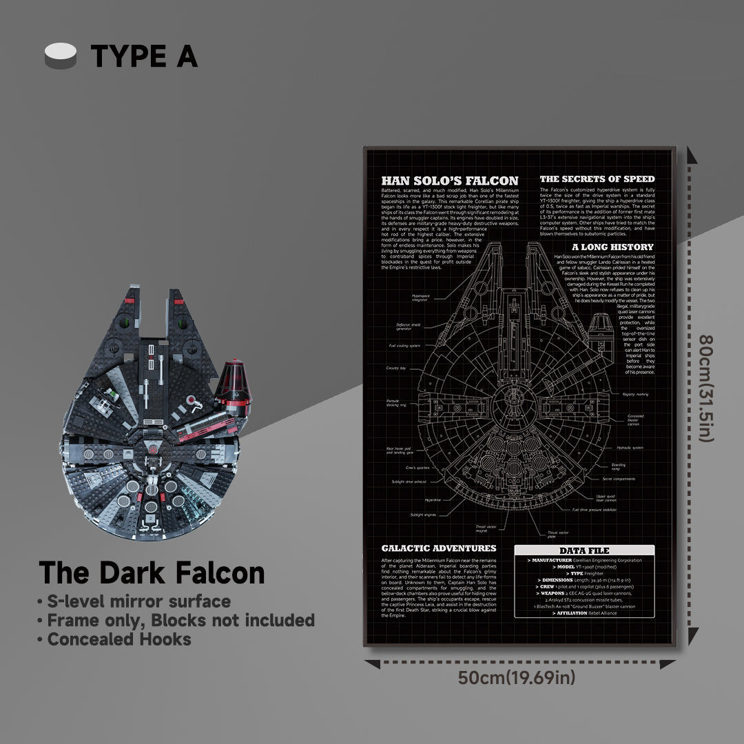 lego-Wall Display Frame for Lego 75389 Millennium Falcon – Star Wars Edition-collectors-uk