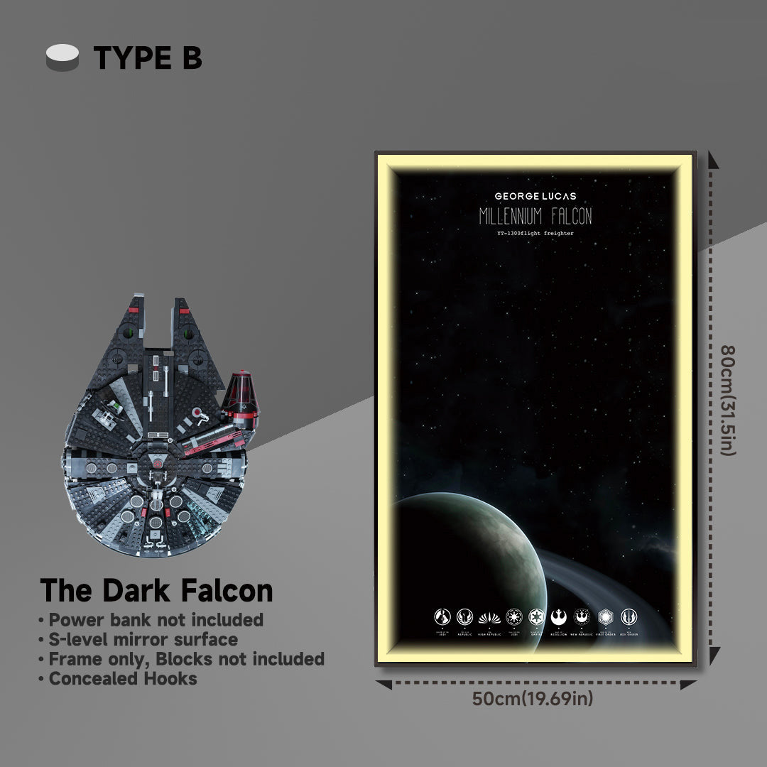 lego-Wall Display Frame for Lego 75389 Millennium Falcon – Star Wars Edition-collectors-uk