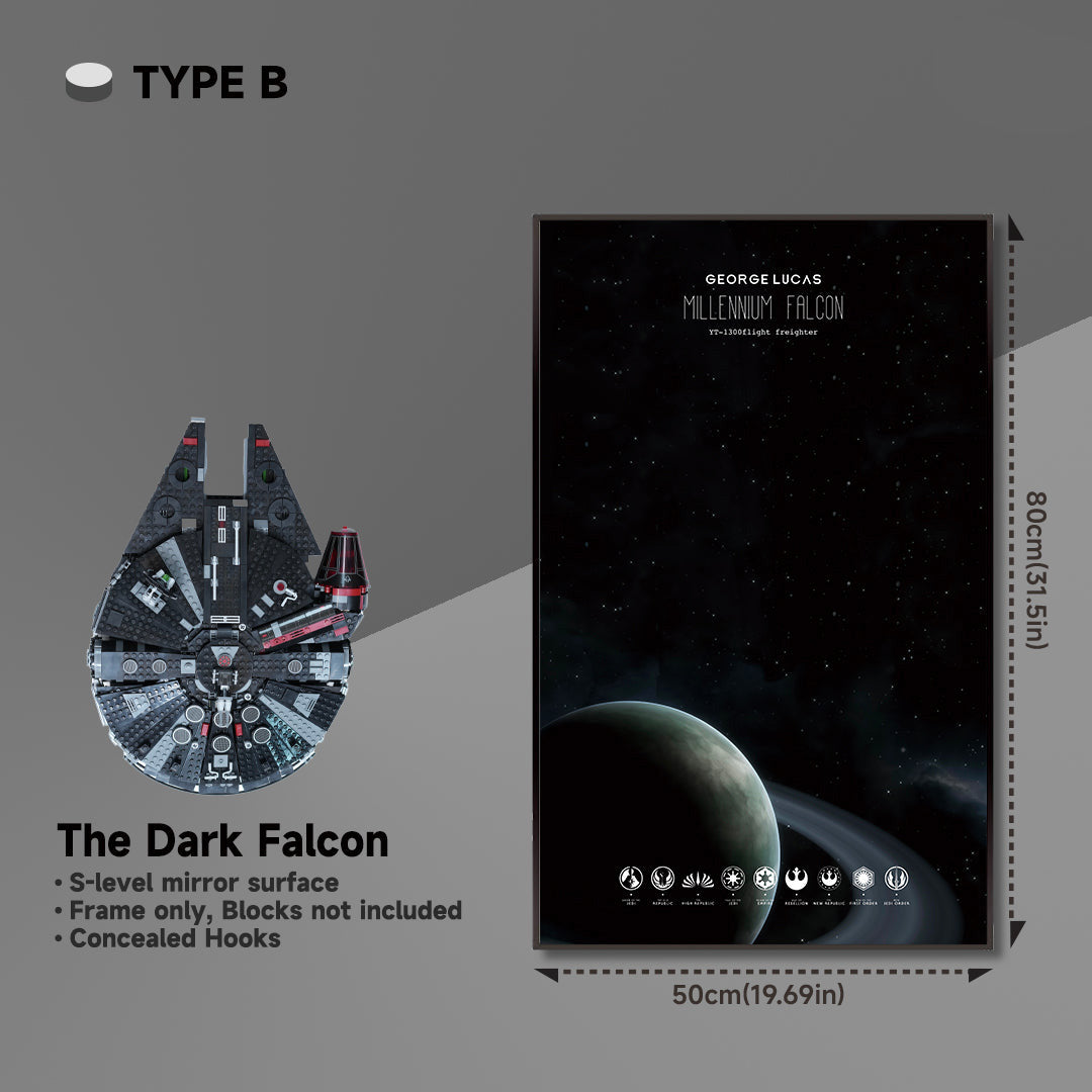 lego-Wall Display Frame for Lego 75389 Millennium Falcon – Star Wars Edition-collectors-uk