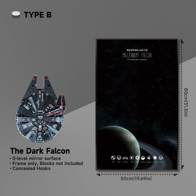 lego-Wall Display Frame for Lego 75389 Millennium Falcon – Star Wars Edition-collectors-uk