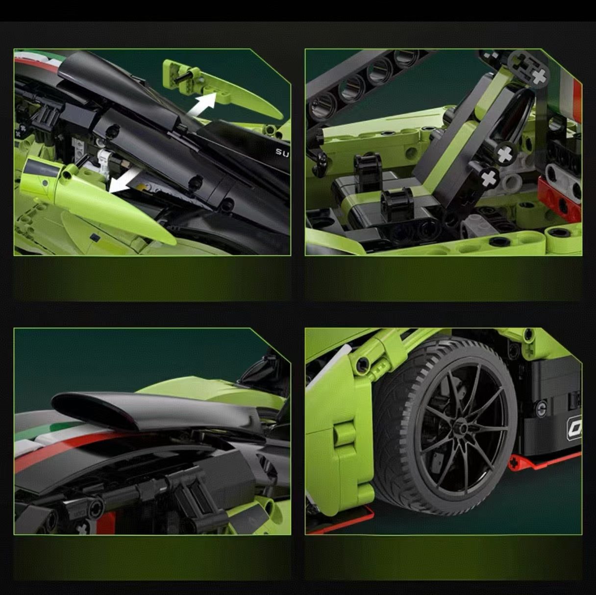 lego-MOC Green Le Mans Hypercar Building Blocks Set-collectors-uk