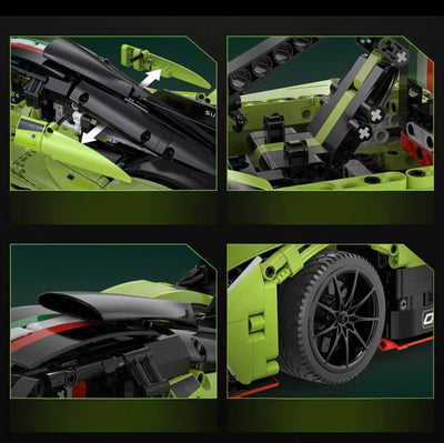lego-MOC Green Le Mans Hypercar Building Blocks Set-collectors-uk