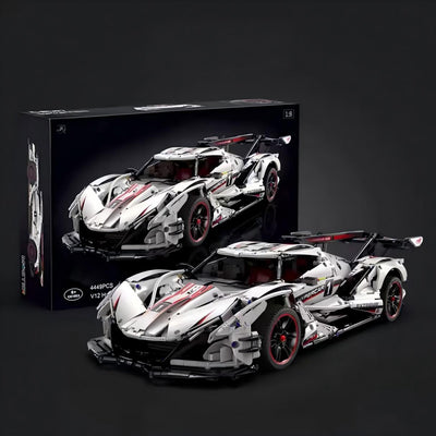 lego-MOC White V12 Hypercar Building Kit – Technic Supercar Model 1:8 Race Car-collectors-uk