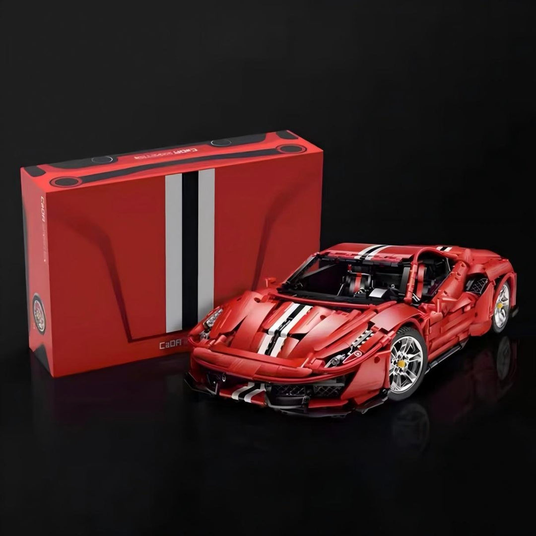 MOC Red Hypercar Building Kit – Technic Style Sports Car Model 1:8 Collectible - brickzonehub