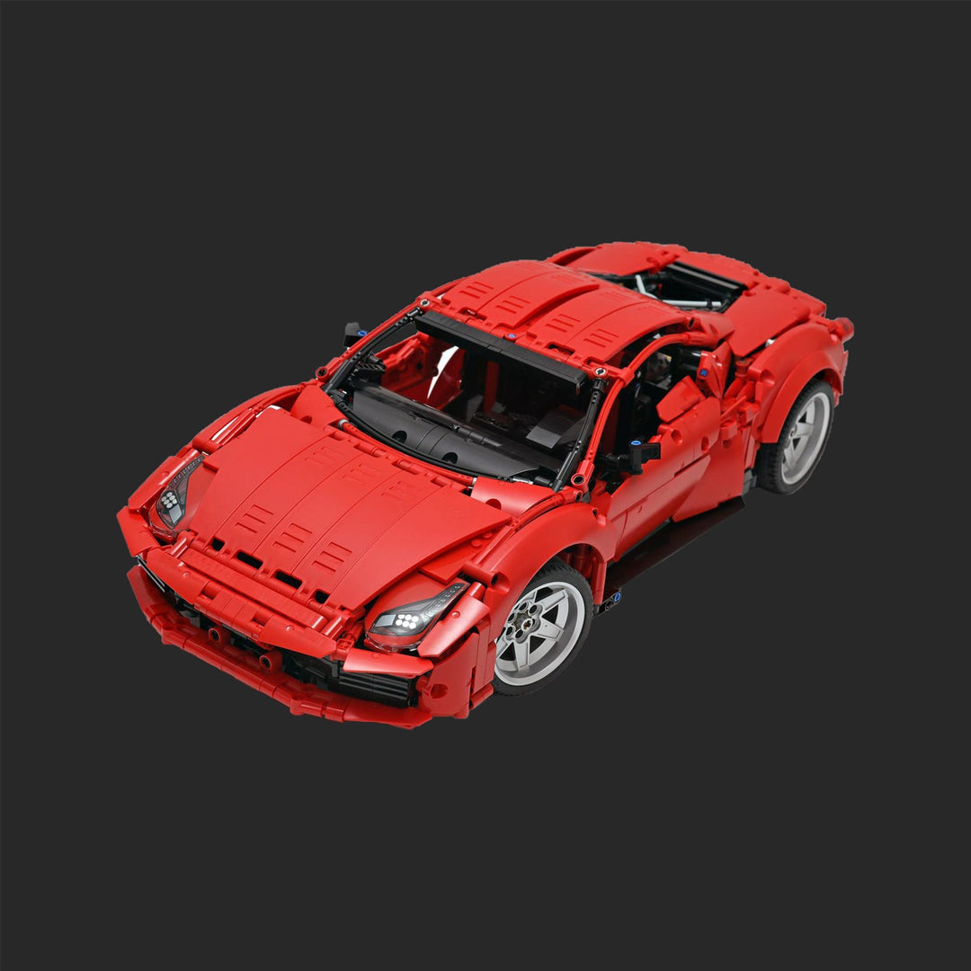 MOC Technic Red Sports Car – Custom Building Blocks Model Kit - brickzonehub