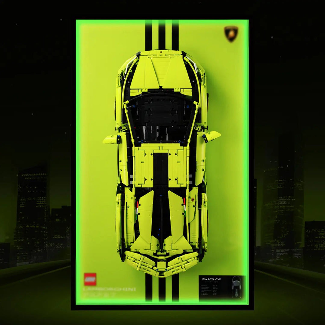 Premium Wall Mount Display Frame for LEGO® Technic™ Lamborghini Sian 42115 - brickzonehub
