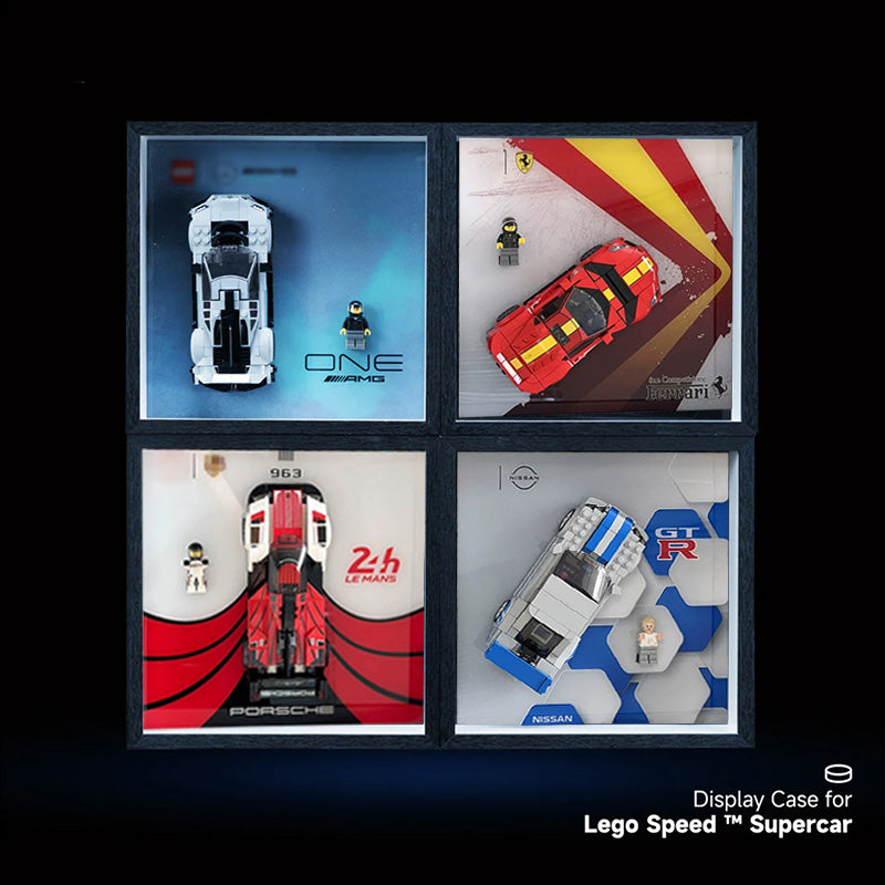 lego-Premium Display Case Set for LEGO® Speed Champions Supercars-collectors-uk