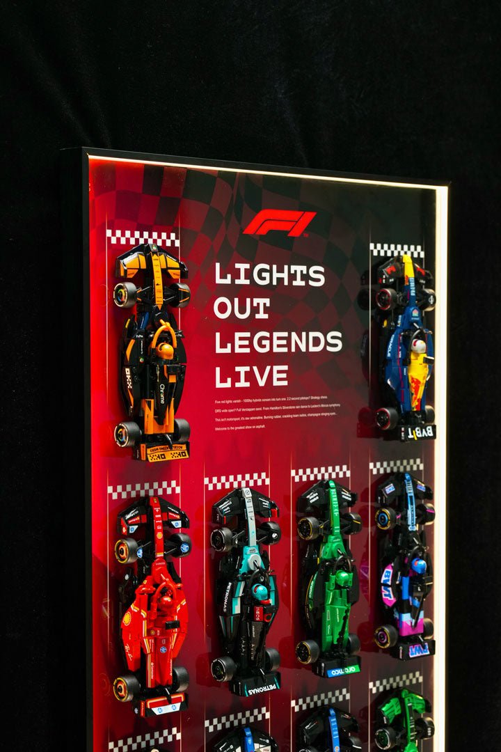 Wall Display Frame for LEGO® Speed Champions F1 Cars - brickzonehub