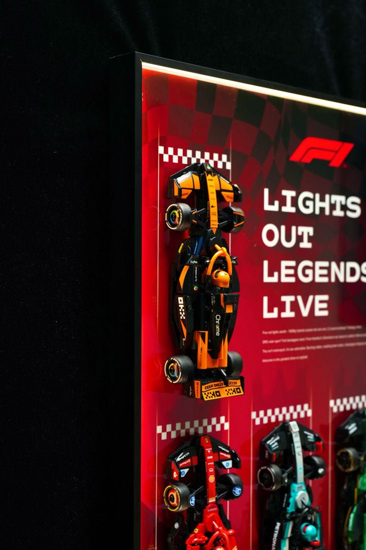 Wall Display Frame for LEGO® Speed Champions F1 Cars - brickzonehub
