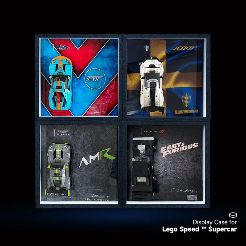 Wall Mount Display Box for LEGO® Speed Champions – Supercar Team Edition - brickzonehub